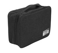 Zerodis Estuche de Viaje para Cuidado Personal, Material Ligero 300D, Cargador de Gran Capacidad con Cable de Datos, Bolsa de Viaje para Disco Duro Móvil, 24,5x18,5 Cm, Accesorios Electrónicos (BLACK)