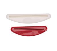 Zerodis Exprimidor de Tubo Limpiador Facial, Exprimidor de Tubo de Pasta de Dientes Multiusos, Manos Libres, con Diseño Compacto para Baño, Cocina, Paquete de 2, Rojo y Blanco (Grande blanca pequeña