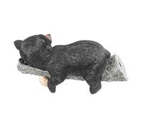 Zerodis Figura de Oso Negro, Estatua de Animal de Resina, Diseño Lindo Divertido, Figura de Decoración de Jardín