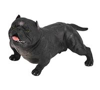 Zerodis Figura de Perro American Bully Pitbull, Simulación en Miniatura de Acción de Bulldog Sólido Modelo de Juguete Colección Decorativa Regalo para Amantes de los Perros(Negro)