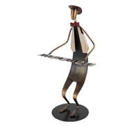 Zerodis Figura Pianista Metalica, Decoración Piano con Base Estable, Estatua Musical Artística para Escritorio, Estantería o Mueble de Vino