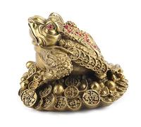 Zerodis Figuras de Rana Estatua de Rana Estatuas Antiguas de Estilo Chino Fortuna y Oración (No. 1 Longitud 11 cm de Ancho 9 cm de Alto 8 cm)