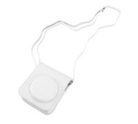 Zerodis Funda para cámara instantánea de poliuretano para 12 cámaras, con correa ajustable para el hombro, para entusiastas de la fotografía (blanco)