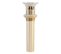 G1-1/4 Pop Up Drainer Assembly Latón Tapón del desagüe del Lavabo del baño Sin Fugas Válvula Desagüe con Rebosadero, válvula de Drenaje de Empuje Abierto(Zirconium Gold)