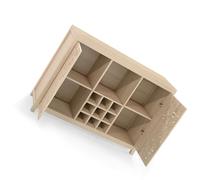 Zerodis Gabinetes de Bar Botelleros Gabinete de Almacenamiento Tipo Buffet de 2 Puertas con Estante Ajustable para 9 Botellas de Vino y Soporte para Vidrio Consola de Licor de MDF Adecuado para Sala
