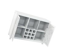 Zerodis Gabinetes de Bar Botelleros Gabinete de Almacenamiento Tipo Buffet de 2 Puertas con Estante Ajustable para 9 Botellas de Vino y Soporte para Vidrio Consola de Licor de MDF Adecuado para Sala