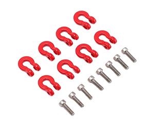Zerodis Gancho de Remolque de Parachoques Trasero Delantero de Metal para Coche Axial Scx24 1/24 RC, Hierro, Rojo, 8 Piezas
