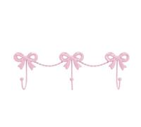 Zerodis Ganchos Triples para Decoración de Pared, Gancho con Forma de Lazo con Acabado de Hierro Mate, 14 Pulgadas de Ancho para Colgar Toallas, Batas, Bolsos, Joyas (PINK)