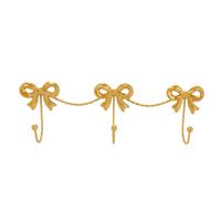 Zerodis Ganchos Triples para Decoración de Pared, Gancho con Forma de Lazo con Acabado de Hierro Mate, 14 Pulgadas de Ancho para Colgar Toallas, Batas, Bolsos, Joyas (GOLD)