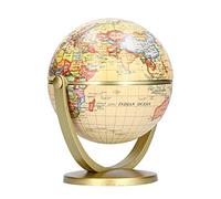 Zerodis Globo Terráqueo Globo de Escritorio Giratorio de Plástico Mapa del Mundo en Inglés Estilo Vintage para el Hogar Escuela Oficina Aprendizaje de Geografía para Niños y Adultos con Base