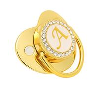 Zerodis Golden Alphabet Bling Baby Schnuller Clips de Material Seguro Durante 6-18 Meses bebé (Carta a)