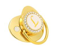 Zerodis Golden Alphabet Bling Baby Schnuller Clips de Material Seguro Durante 6-18 Meses bebé (Letra L)