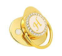 Zerodis Golden Alphabet Bling Baby Schnuller Clips de Material Seguro Durante 6-18 Meses bebé (Letra h)