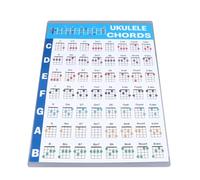 Zerodis Guía del Gráfico de Carteles de Acordes de Ukelele con Diseño Duradero Laminado para Principiantes Jugadores Avanzados Diagramas de Acordes Integrales Difabarings (L)
