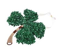 Zerodis Guirnalda de Puerta de Trébol de la Suerte, de Trébol de Cuatro Hojas de Metal de Plástico, Guirnalda Verde Artificial, Decoración del Día de San Patricio para Chimeneas, Paredes y Ventanas