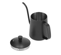Zerodis Guneneck Coffee Ketle 304 Acero Inoxidable Preciso Vertido sobre Tetera de Boquilla Larga para el Hotel de la Oficina de Cocina Casera, 350 Ml (BLACK)