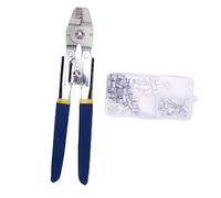 Zerodis Herramienta para Engarzar Cables de 10 Pulgadas, 4 Posiciones de Engarzado, Kit de 150 Fundas de Aluminio con Resistentes Alicates de Acero Inoxidable para Cables, Correas para
