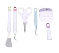 Zerodis Herramientas de Artesanía Kit de Herramientas de Vinilo para Manualidades de Precisión, 5 Piezas, Incluidas Pinzas, Espátula, Deshierba, Raspador, Tijera para Papel de Vinilo, Proyectos de