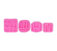 Zerodis Herramientas de Elaboración Horneado Reutilizable Antiadherente de Grado Alimenticio para Pastel Pan Chocolate con Diseño de Moda para Postres 4 Piezas Herramientas de Maquillaje Silicona