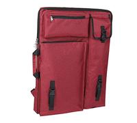 Zerodis Herramientas de Pintura Bolsa para Llevar Mochila Ajustable de Lona para Suministros de Arte Tote de Gran Capacidad para Viajes y Estudiantes Portafolio de Artistas Fácil (Rojo)
