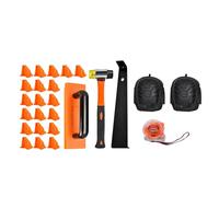 Zerodis Herramientas para Pisos Laminados Kit de Instalación de Pisos de Madera de 22 Piezas con Mazo de Goma de Doble Cara Barra de Tracción CRV 20 Espaciadores 2 Rodilleras para Instaladores de