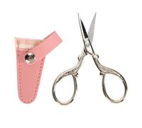 Zerodis Herramientas para Tejer Tijeras de Coser de Acero Inoxidable con Cubierta de Cuero Suministros Hechos a Mano Adecuados para Entusiastas del Bricolaje Costura Tejer Enhebrar Costura