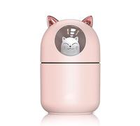Zerodis Humidificador para Gatos Humidificador Portátil USB de 300 Ml de Gran Capacidad, de Niebla de 4 a 8 Horas, Ultrasónico de Niebla Fría con Luces LED de (Rosado)