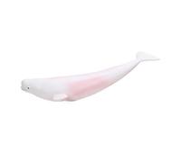 Zerodis Imagen de Escultura Real del Modelo de Ballena Blanca para el Juego y el Entrenamiento de Niños, Juguetes de Animales de Plástico Flexibles para Jóvenes Amantes de la Vida Marina