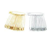 Zerodis Imperdibles de Seguridad, Alfileres de Sastrería de Hierro Joyería y Confección de Ropa, 20 Piezas en Plata y Oro para Manualidades Moda