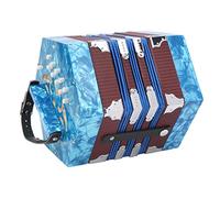 Zerodis Instrumento Concertina Acordeón Azul Cielo, Acordeón Concertina Portátil de Madera Maciza 20 Botones con Correa de Mano y Bolsa de Transporte, para Adultos Niños Principiantes Rendimiento