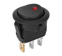 Zerodis Interruptor Basculante Redondo ON OFF, SPST Impermeable con Luz LED Roja para Aplicaciones Automotrices Marinas