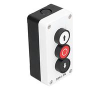 Zerodis Interruptor de Botón Momentáneo, Caja de Estación de Control Industrial de Autorecuperación, ABS IP32 a Prueba de Agua, con Función de Parada de Arranque hacia Arriba y hacia (SGKJ-3N)