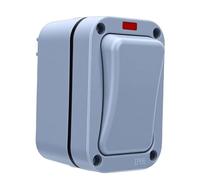 Zerodis Interruptor de Luz Exterior Resistente A la Intemperie IP66, Material ABS, Control de Banda única de 20 A para Iluminación de Jardín y Patio Al Aire Libre