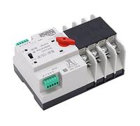 Zerodis Interruptor de Transferencia Automática de Doble Potencia 4P PC Generador de Plata Interruptor de 50Hz 60Hz 50kA para Hogares Centros Comerciales Fábricas con Diseño de relé Dual de (80A)