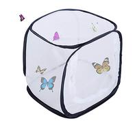 Zerodis Jaula de Cría Plegable, Jaula de Cría Portátil Ventilada para Mariposas, Fácil Cultivo con Red de Hilo de Poliéster, 30 Cm para Entusiastas