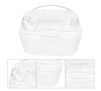 Zerodis Jaula de Transportista de Hámster Gran Espacio, Jaula Portátil Transpirable, Transportista Viajes para Hedgehog Dwarf con Hamster Enano Hedgehog Viajando Fácil Transportar (White)