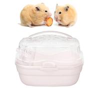Zerodis Jaula de Transportista de Hámster Gran Espacio, Jaula Portátil Transpirable, Transportista Viajes para Hedgehog Dwarf con Hamster Enano Hedgehog Viajando Fácil Transportar (Rosa Cereza Claro)