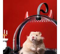 Zerodis Jaulas para Mascotas Pequeñas, Material PS con Puerta Giratoria Interactiva de Alta Transmitancia para Hámsteres y Cobayas, Jaula de Viaje Portátil, para Llevar para Hámster (Black)