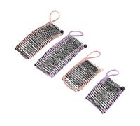Zerodis Joyería de Moda para Mujer, 4 Peines Elásticos para Cubierta con 20 30 Dientes, Agarre de Pelo Vintage, sin Arrugas, Pinzas para el Pelo Natural, Rizado, Grueso y Ondulado, Estilo Cola de