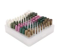 Zerodis Juego de Cabezales de Pulido Kit de Pulido de Corindón Rojo 100 Piezas Vástago de 3 Mm para Metal Madera Hierro Fundido Incluye 5 Tipos de Ruedas para Herramientas Rotativas Esmerilado Lijado