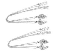Zerodis Juego de Collar con Colgante en Forma de Corazón, 2 uds. X 2 Juegos, Joyería de Moda, Regalo para Mujer, mamá, Cumpleaños, San Valentín, Día de la Madre