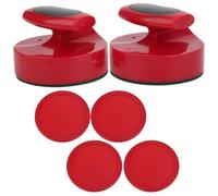 Zerodis Juego de Empujador Deslizante para Deportes de Ocio de Ajedrez con 4 Accesorios de Discos de Gran Tamaño Rojo para Todas Las Mesas de Hockey Estándar Mesa de Juego de Hockey 94 Mm