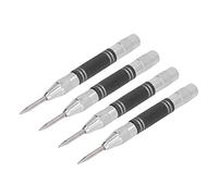 Zerodis Juego de Herramientas de Punzón Central de Acero de Alta Velocidad, 4 Piezas de Punzón Central de Acero de 5 Pulgadas con Agarre Moleteado para Marcar Posicionamiento en, Hierro, PVC para