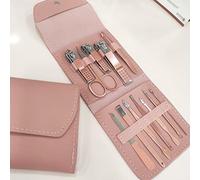 Zerodis Juego de Manicura, Herramientas de Pedicura de Acero Inoxidable Kit de Uñas con Estuche de Viaje Kit de Aseo Profesional para Cuidado de Pies a Mano (Oro rosa #-1)