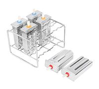 Zerodis Juego de Moldes para Helado de Acero Inoxidable, 6 Moldes con Cubiertas, Palos, Bolsas de Almacenamiento, Estante para Cepillos para Bricolaje, Helado Casero, Barra de Hielo,