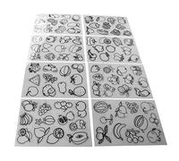 Zerodis Juego de Sábanas Termocontraíbles, Material BOPS, 8 Piezas con Patrones de Frutas y Verduras para Manualidades y Decoraciones DIY (Tipo de fruta Fruta)