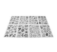 Zerodis Juego de Sábanas Termocontraíbles, Material BOPS, 8 Piezas con Patrones de Frutas y Verduras para Manualidades y Decoraciones DIY (Verduras y plantas)