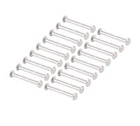 Zerodis Juego de Tornillos de Remaches de Acero Inoxidable M2, Paquete de 100, Tuercas de Remache Ciegas Hexagonales Internas de Cabeza Redonda Plana con Fijación Rápida para una (3 * 25 * 6mm)