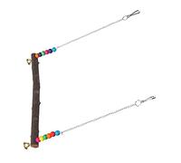 Zerodis Juguete de Columpio para Pollos, Percha de Madera para Pollos, Columpio Suspensible con Cadena de Acero Inoxidable para Gallinero, Patio, Juguete para Mascotas (30x32cm)