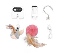 Zerodis Juguete de Peluche Interactivo Automatizado para Gatos, Juguete Colgante con Palitos de Hierba Gatera para Gatos, Recargable por USB, Material ABS, Mejora la Interacción Entre